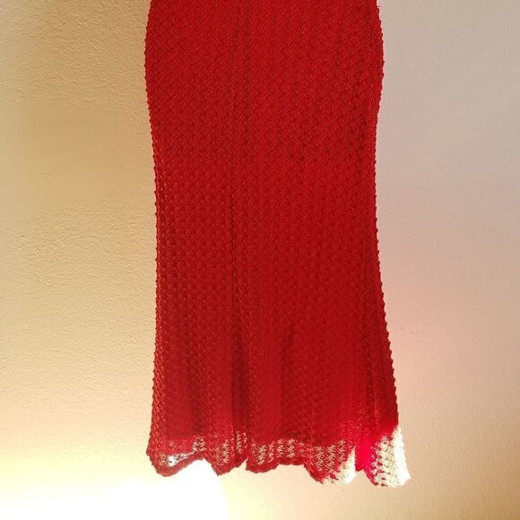 C'EST Bon red textured maxi dress short sleeves size small - Picture 8 of 16